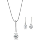 Mestige CZ Iris Silver Necklace & Earring Set