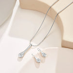 Mestige CZ Iris Silver Necklace & Earring Set