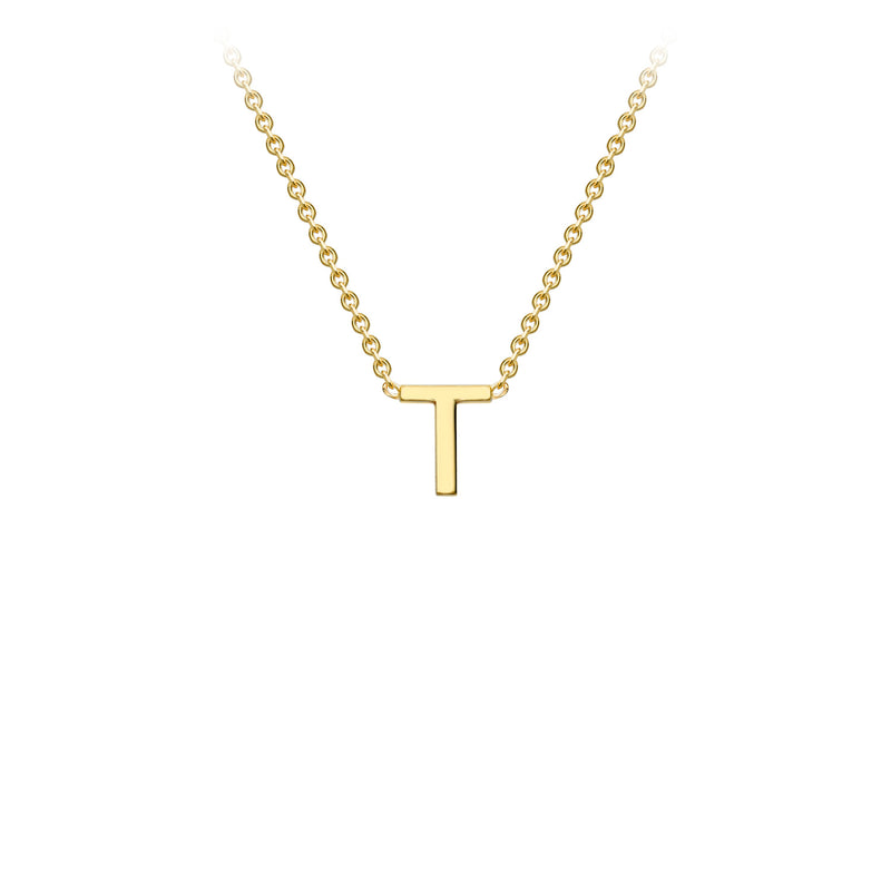 Nirvana 9Ct Yellow Gold 'T' Initial Adjustable Necklace 38cm-43cm
