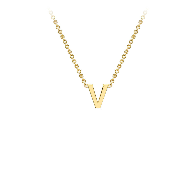 Nirvana 9Ct Yellow Gold 'V' Initial Adjustable Necklace 38cm-43cm