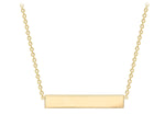 Nirvana 9Ct Yellow Gold 22mm x 3mm Horizontal-Bar Adjustable Necklace 41cm-43cm