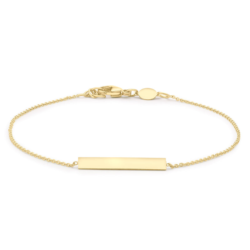 Nirvana 9Ct Yellow Gold 3mm x 20mm Horizontal-Bar Adjustable Bracelet 18cm-19cm