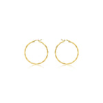 Nirvana 9Ct Yellow Gold 33mm Diamond Cut Faceted Hoop Creole Earrings