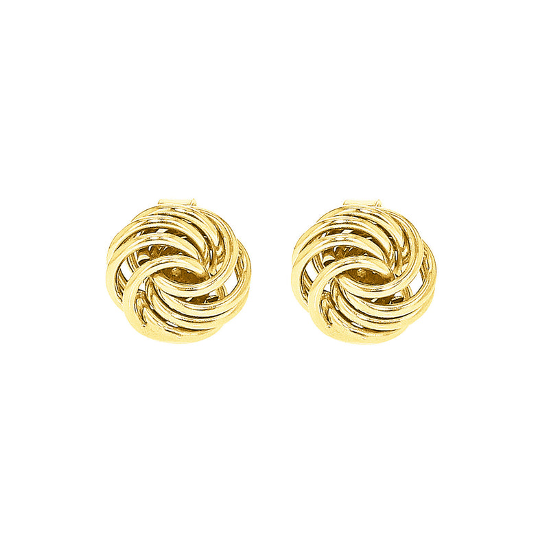 Nirvana 9Ct Yellow Gold 6mm Knot Stud Earrings
