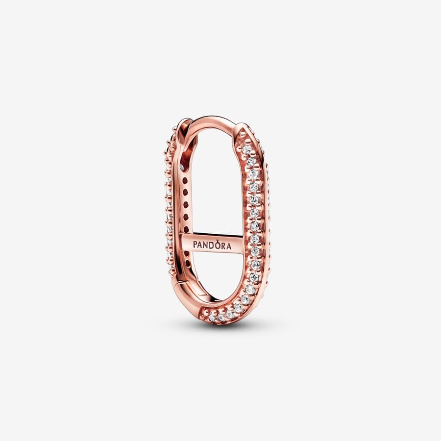 Pandora Rose Crossover Pave Hoop Earrings :: Earring Stories 283150C01 ::  Authorized Online Retailer
