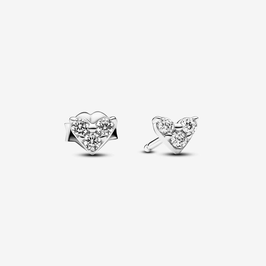 Pandora Triple Stone Heart Stud Earrings Prouds Fiji