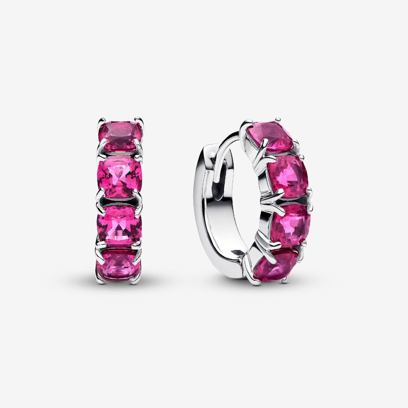 Pandora Sterling Silver W Phlox Pink Crystal Earring