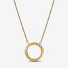 Pandora Signature Pav & Hearts Circle Pendant Necklace