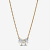 Pandora 14k Gold Plated Bow W Clear Cz Collier 45cm Necklace