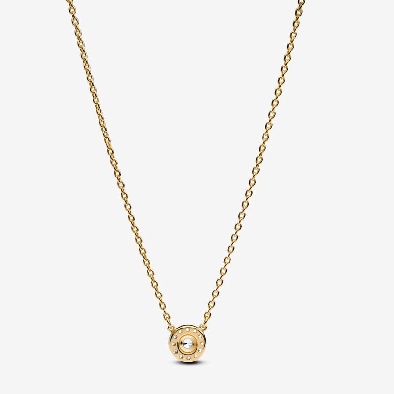 Pandora 14k Gold Plated Collier W Clear Cz 45cm Necklace