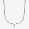 Pandora Snake chain sterling silver necklace with heart clasp