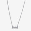 Pandora Sterling Silver Bow Collier W Clear Cz 45cm Necklace