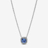 Pandora Sterling Silver Collier W Cornflower Blue Crystal 45cm Necklace