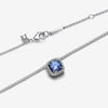 Pandora Sterling Silver Collier W Cornflower Blue Crystal 45cm Necklace