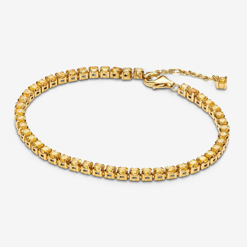 Pandora 14k Gold Plated vibrant yellow cryst  bracelet