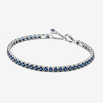 Pandora Sterling Silver Tennis W Royal Blue Crystal Tennis Bracelet