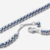 Pandora Sterling Silver Tennis W Royal Blue Crystal Tennis Bracelet