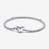 Pandora Studded chain sterling silver bracelet with heart