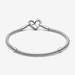Pandora Studded chain sterling silver bracelet with heart
