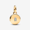 Pandora Key hole engravable locket 14k gold-plated dangle with clear cubic zirconia