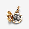 Pandora Key hole engravable locket 14k gold-plated dangle with clear cubic zirconia