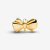 Pandora 14k Gold Palted Bow W Clear Cz Charm