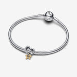 Pandora 14k Gold Plated Heart & Star Charm