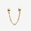 Pandora 14k Gold Plated Safety Chain Clip W Clear Cz Charm