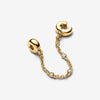 Pandora 14k Gold Plated Safety Chain Clip W Clear Cz Charm