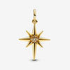 Pandora 14k Gold Plated Star W Clear Cz Charm