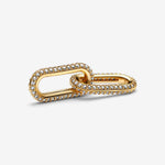Pandora 14k Gold-plated double link with clear cubic zirco
