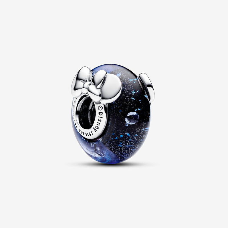 Pandora Disney Mickey Mouse & Minnie Mouse Blue Murano Glass Charm