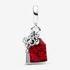 Pandora Amulet sterling silver dangle with red enamel