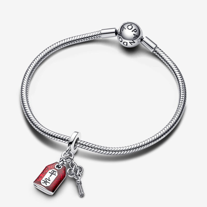 Pandora Amulet sterling silver dangle with red enamel