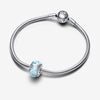 Pandora Disney sterling silver charm with light blue Murano glass and silver foil