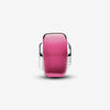 Pandora Sterling silver charm with pink Murano glass
