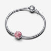 Pandora Sterling Silver Pink Rose Transparent Charm