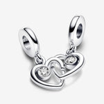 Pandora Sterling Silver Hearts Splittable Dangle Charm