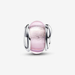 Pandora Sterling Silver Encircled Pink Murano Charm