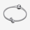 Pandora Sterling Silver Bow W Clear Cz Charm