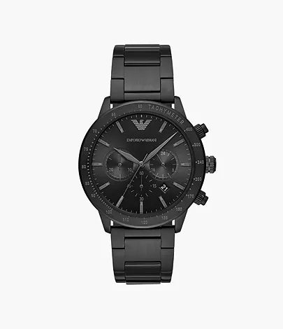 Â Emporio Armani Men's Chronograph Black Stainless Steel Watch