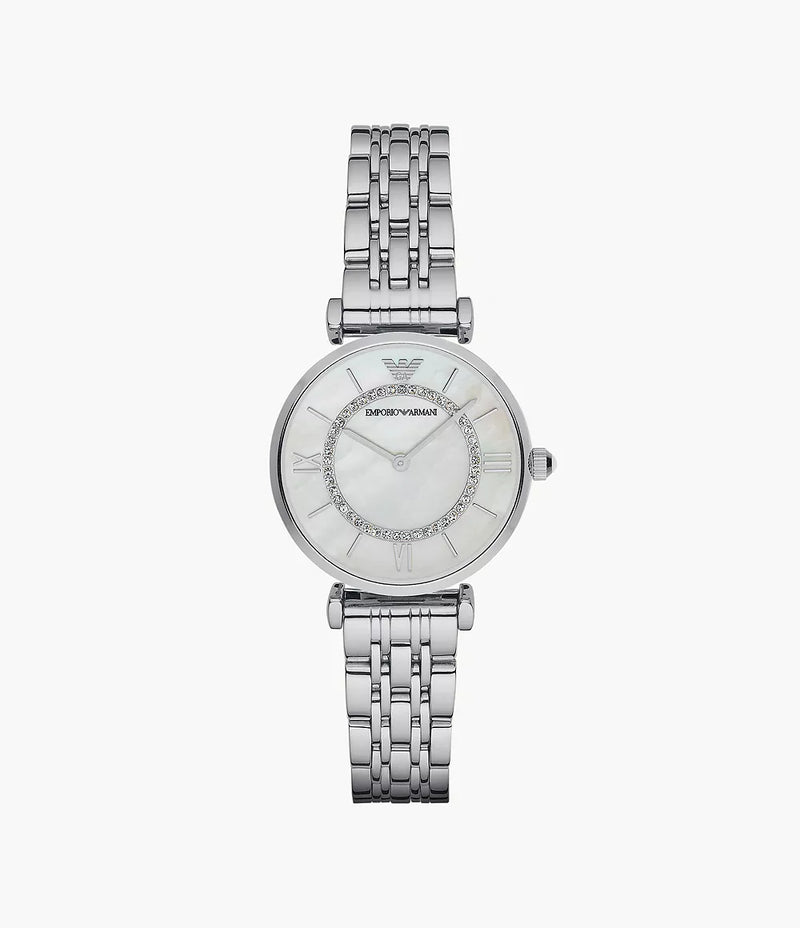 EA Watch Gianni T-Bar 32 Ss White MOP and Glitz Dial