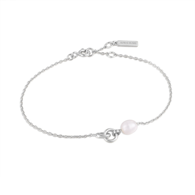 Ania Haie Pearl Power Silver Link 16.5+2cm Bracelet