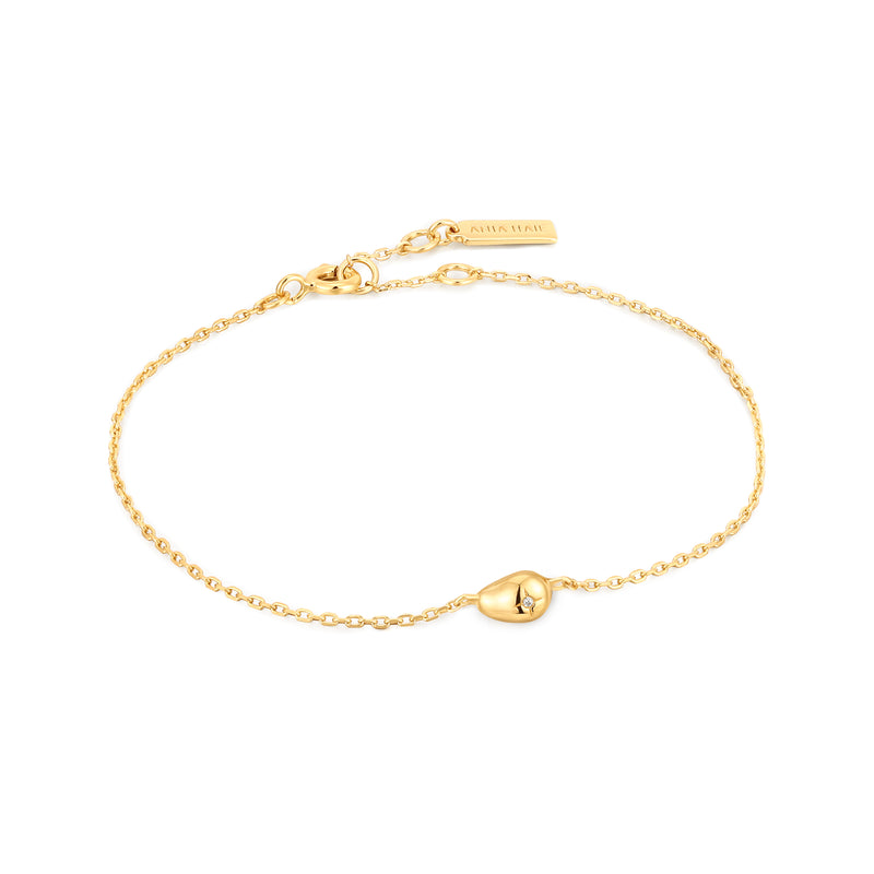 Ania Haie Pearl Power Gold Cz Peble 16.5+2cm Bracelet