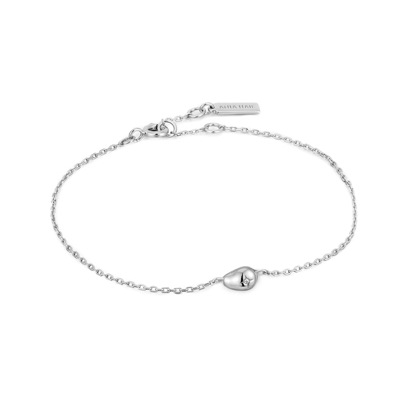 Ania Haie Pearl Power Silver Cz Peble 16.5+2cm Bracelet