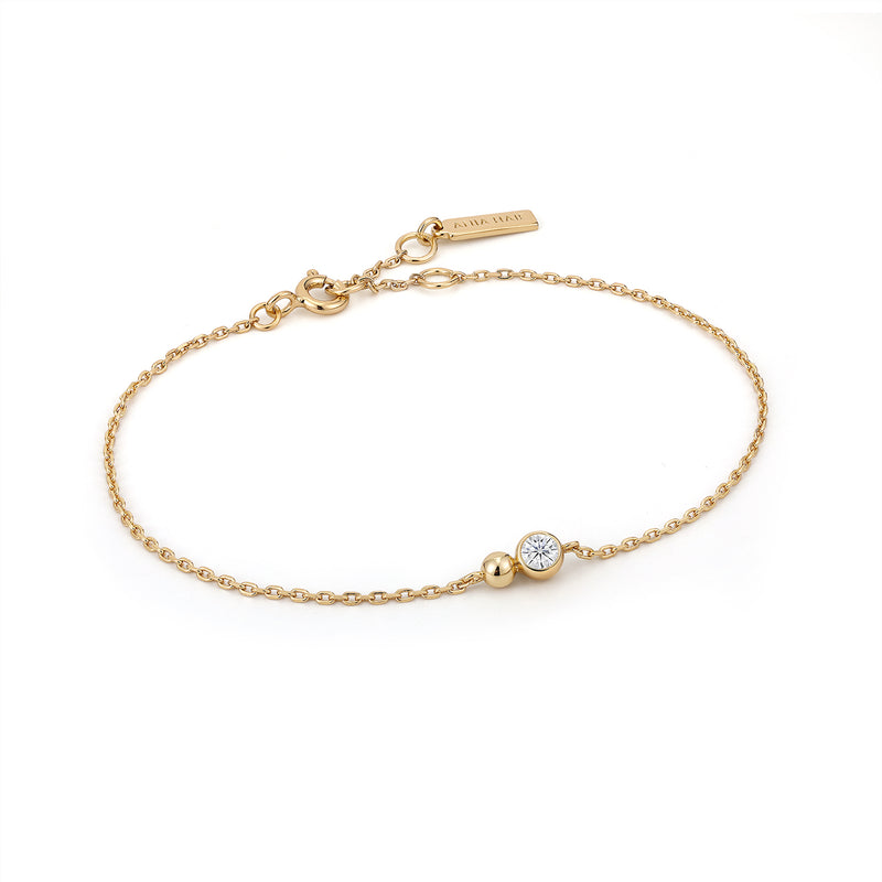 Ania Haie Spaced Gold Cz Chain 16.5+2cm Bracelet