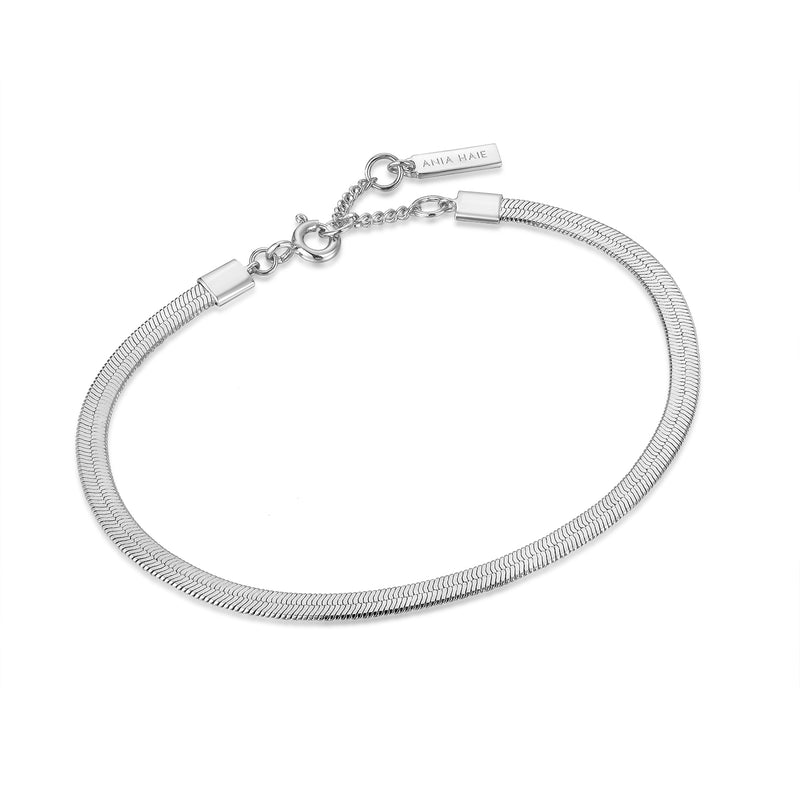 Ania Haie Link Up Silver Snake Chain 16.5+2cm Bracelet