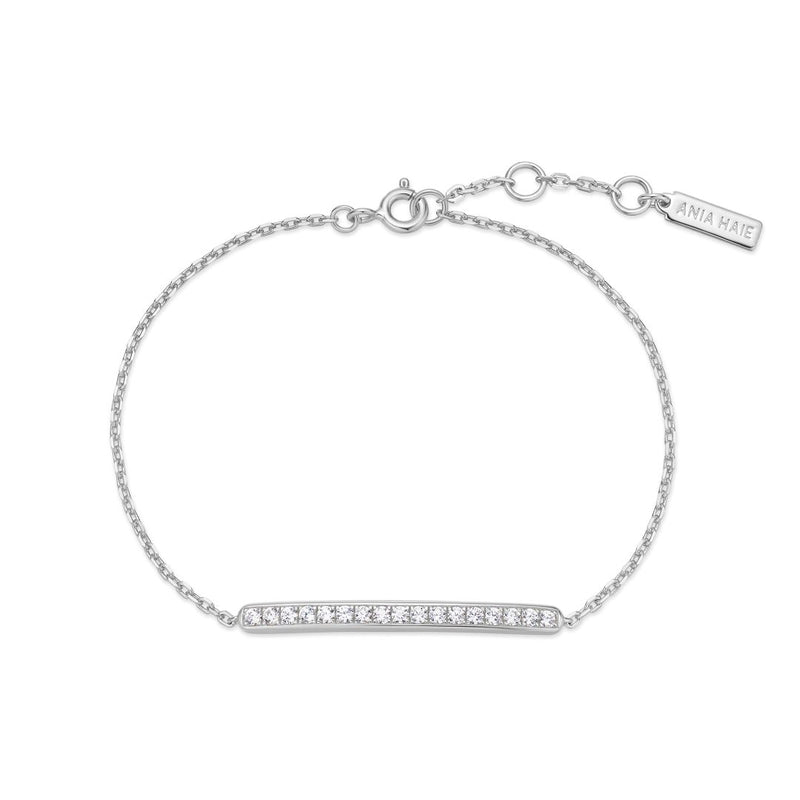 Ania Haie Vogue Gold/Silver Cz Pave Bar 16.5+2cm Bracelet