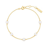 Ania Haie Dainty Gold/Silver Pearl Station 16.5+2cm Bracelet