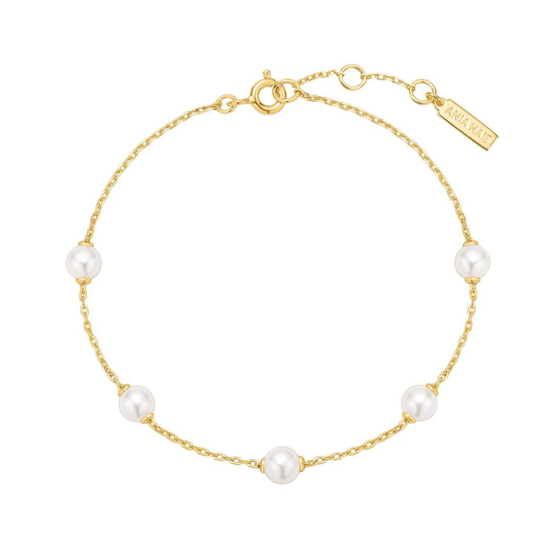 Ania Haie Dainty Gold/Silver Pearl Station 16.5+2cm Bracelet